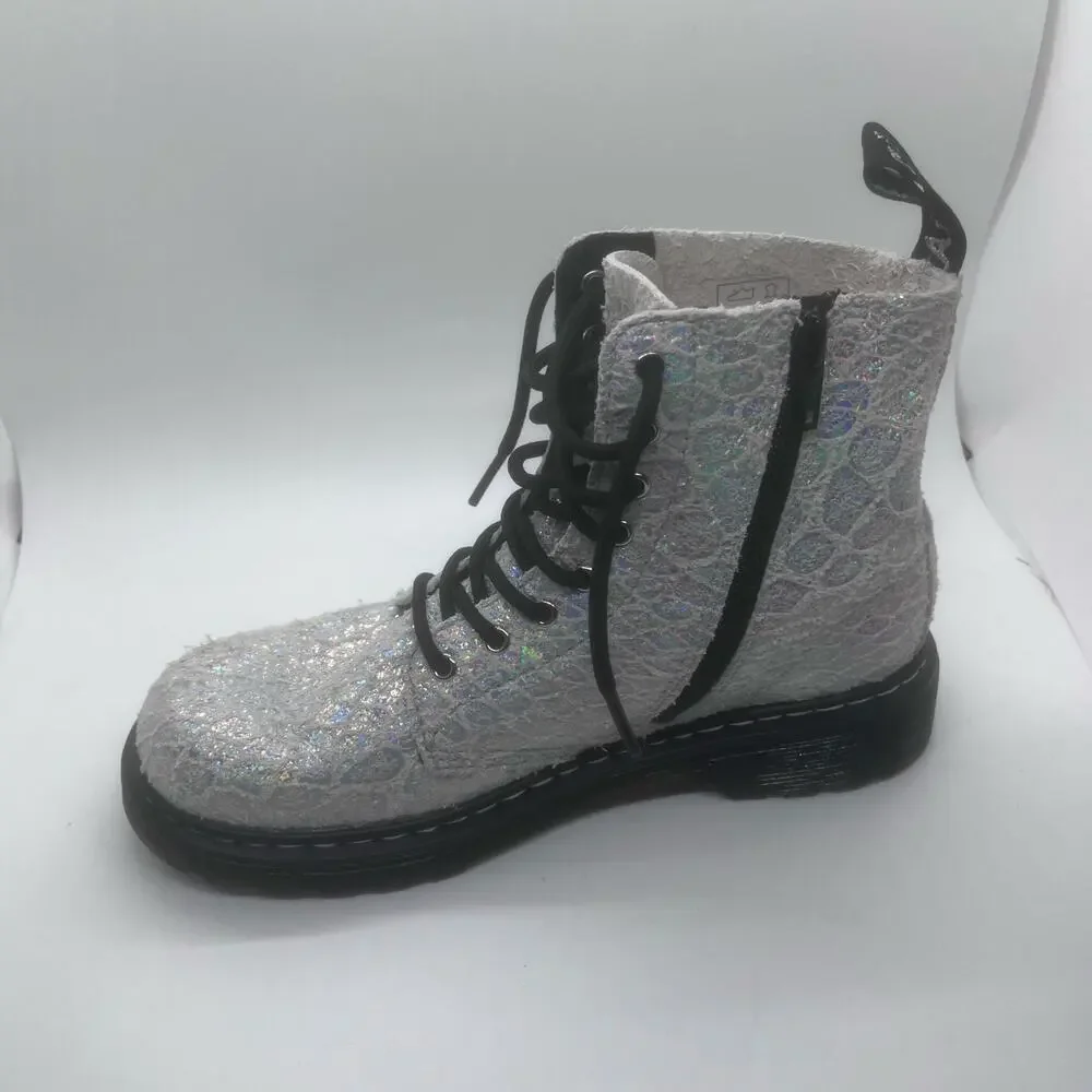 Dr. Martens 1460 Iridescent Sliver Suede Pascal J Size US 4